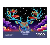 Cerf1000 Pièces Puzzle Familialfaune Sauvage pour Adultes Moderne Jeu Premium avec Défis Paysagedes QuatreSaisons 70x50cm/1000pcs