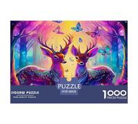Cerf1000 Pièces PuzzlePièces Faune Sauvage pour Adultes Moderne Jeu Premium avec Défis Décorationde La Maison 38x26cm/1000pcs