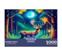 Cerf1000 Pièces PuzzlePièces Faune Sauvage pour Adultes Moderne Jeu Premium avec Défis Décorationde La Maison 38x26cm/1000pcs