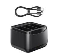 CERFFOOL Chargeur de batterie pour GoPro Hero 13 Noir avec câble de type C et carte Micro SD Stockage 3 canaux Boîte de chargement multifonction pour accessoires de caméra d'action