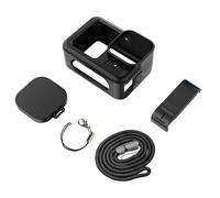 CERFFOOL Housse de Protection en Silicone pour GoPro Hero 13 Black Couvercle latéral de Batterie, Bouchons d'objectif, Corde de 40 cm de Long et Cordon pour kit d'accessoires de caméra