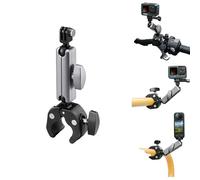 CERFFOOL Support de guidon de vélo et de moto pour GoPro Hero 13 12 11 Insta360 X5 X4 Ace Pro 2 Go 3S pour Mobile 6 rotatif à 360° avec filetage 1/4