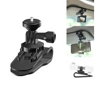 CERFFOOL Support de pare-soleil de voiture pour DJI Osmo 360/Action 5 Pro 4 3 GoPro Hero 13 Black 12 11 Insta360 GO 3S/X5/Ace Pro 2 avec adaptateur à vis 6,35 mm rotatif à 360° pour caméra d'action