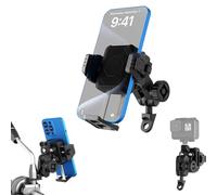 CERFFOOL Support de Téléphone pour Rétroviseur de Moto Anti-Vibration Bras de Serrage Antivol Rotation à 720° pour iPhone/Samsung 4.7-7.2'' Smartphones pour GoPro pour Tricycles/Vélos Électrique