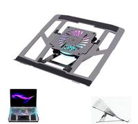 CERFFOOL Support Ordinateur Portable avec Ventilateur de Refroidissement Magnétique pour 11-17” PC Portable/Tablettes Stand PC Pliable en Acier au Carbone 8 Niveaux Réglable Antidérapant Ventilé