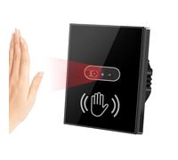 Cerhot 230V EU Interrupteur à détecteur de mouvement Interrupteur d'éclairage ir Pas besoin de toucher Interrupteur d'éclairage à détecteur de mouvement Interrupteur d'éclairage infrarouge（EU Black）