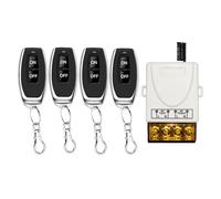Cerhot Blanc Interrupteur sans fil RF haute puissance 220V/230V CA 30A avec télécommande pour éclairage extérieur compatible avec porte de garage pompe à eau et DIY éclairage (White AC100-240V 4V1)