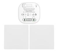 Cerhot EU interrupteur sans fil sans piles kit interrupteur sans fil autoalimente va et vient sans fil sans pile radio interrupteur a distance eclairage domestique wireless switch (EU 1Gang 2V1 b)