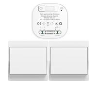 Cerhot EU interrupteur sans fil sans piles kit interupteur sans fil autoalimente va et vient sans fil sans pile radio interrupteur a distance eclairage domestique wireless switch (EU 1Gang 2V1 a)
