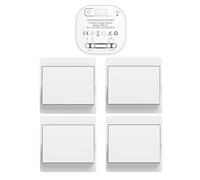 Cerhot EU interrupteur sans fil sans piles kit interupteur sans fil autoalimente va et vient sans fil sans pile radio interrupteur a distance eclairage domestique wireless switch (EU 1Gang 4V1 a)