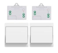 Cerhot EU interrupteur sans fil sans piles kit interupteur sans fil autoalimente va et vient sans fil sans pile radio interrupteur a distance eclairage domestique (EU 1Gang 2V2 A)