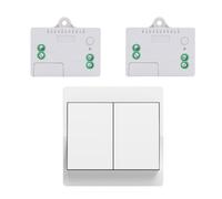 Cerhot EU interrupteur sans fil sans piles kit interupteur sans fil autoalimente va et vient sans fil sans pile radio interrupteur a distance eclairage domestique (EU 2Gang 1V2 A)