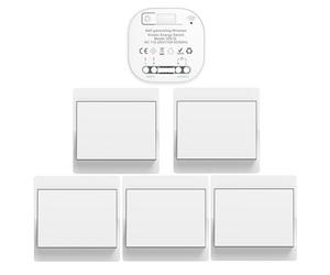 Cerhot EU interrupteur sans fil sans piles kit interupteur sans fil autoalimente va et vient sans fil sans pile radio interrupteur a distance eclairage domestique wireless switch (EU 1Gang 5V1 a)
