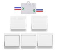 Cerhot EU interrupteur sans fil sans piles Lot de 5 kit interupteur sans fil autoalimente va et vient sans fil sans pile radio interrupteur a distance eclairage domestique (EU 1Gang 5V1 A)
