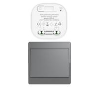 Cerhot gris Kit d'interrupteur cinétique sans fil auto-alimenté interrupteurs de lumière télécommandés RF interrupteur cinétique sans fil sans pile interrupteurs radio sans fil (Gray 1Gang 1V1 EU)