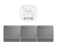 Cerhot gris Kit d'interrupteur cinétique sans fil auto-alimenté interrupteurs de lumière télécommandés RF interrupteur cinétique sans fil sans pile interrupteurs radio sans fil (Gray 1Gang 3V1 EU)