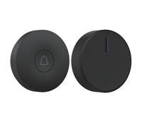Cerhot Sonnette sans fil autonome étanche alimentée par une prise européenne sans pile 38 mélodies télécommande extérieure bouton cinétique installation facile à la maison (EU Black 1V1 Round)