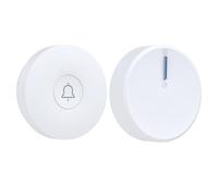 Cerhot Sonnette sans fil autonome étanche alimentée par une prise européenne sans pile 38 mélodies télécommande extérieure bouton cinétique installation facile à la maison (EU White 1V1 Round)