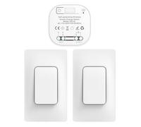 Cerhot US interrupteur sans fil sans piles kit interupteur sans fil autoalimente va et vient sans fil sans pile radio interrupteur a distance eclairage domestique wireless switch (US 1Gang 2V1 a)