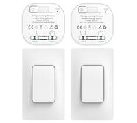 Cerhot US interrupteur sans fil sans piles kit interupteur sans fil autoalimente va et vient sans fil sans pile radio interrupteur a distance eclairage domestique wireless switch (US 1Gang 2V2 a)