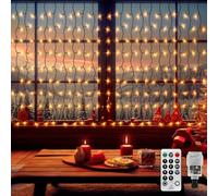 CERIAL Guirlande lumineuse rideau d'extérieur- 6 x 1 m - Guirlande lumineuse à suspendre en cascade - Fil vert étanche - Connectable pour tonnelle, clôture, cour