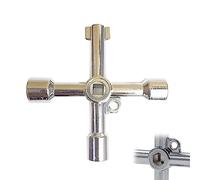 Cerioll Clé Multifonctions Universelle en Croix - 6 Voies Clé Multifonction Pour Ascenseurs, Armoire Électrique et Triangle