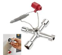 Cerioll Clé Triangle Multifonction 4 Voies, 4 Voies Clé Multifonction, Pour Armoire Electrique, Boîtier Compteur, Coffret De Compteurs D'eau Et Armoire