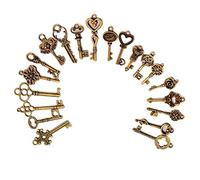 Cerioll Clés Vintage, Antiques Clés, Clés Squelette en Antique Bronze, Vintage Skeleton Antique Keys, Clés Décoration en Bronze, Exquis Breloques Clés pour DIY Bracelets Colliers Porte-clés Pendentif