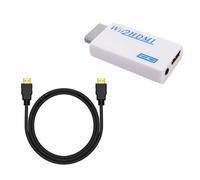Cerioll Compatible Adaptateur Wii vers HDMI, Compatible Adaptateur Wii HDMI,1080P/720P Full HD Converter avec Prise De Sortie Audio Vidéo 3,5 mm Et Câble1,5 m
