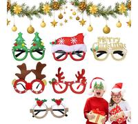 Cerioll Lunettes De Noël, 6 Pièces Lunettes De Fête De Paillettes De Noël Amusantes, Montures De Lunette Pour Décoration, Convient Pour Prendre Des Photos Et Faire La Fête