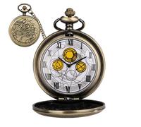 Cerioll Montre De Poche Vintage, Montre De Poche À Quartz avec Chaîne, Doctor Who pour Hommes, Femmes, Élégante Et Classique, Idéale pour Thanksgiving, Anniversaires Et Fêtes (Bronze)
