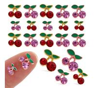 Cerise Décoration de Manucure 32 Pièces en Alliage pour Femmes | Art Ongulaire DIY Sûr et Élégant, Lot de 32, Usage Fêtes ou Manucure Naturelle