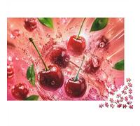 Cerise Feuille Eau 1000pcs Mini Puzzle pour Famille Relaxant | 70x50cm Carton Décor De Salon Finition Lisse Cadeau D'anniversaire Détente D'esprit