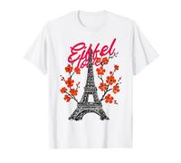 Cerise Tour Eiffel Fleur Souvenir Paris T-Shirt