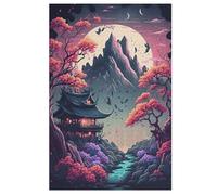Cerise Tree Japan Art Puzzles De 1000 Pièces, Puzzle pour Adultes en Bois, Jeu D'adresse Toute La Famille, 78×53cm
