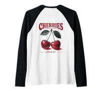 Cerises A Pop of Joy Style Vintage de la Ferme au marché Art Back Manche Raglan