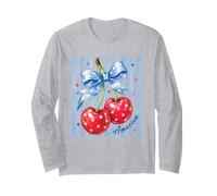 Cerises patriotiques Amérique Arc 4 Juillet Art d'été Manche Longue