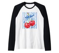 Cerises patriotiques Amérique Arc 4 Juillet Art d'été Manche Raglan