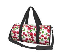 Cerises Rouges imprimées, Sac de Voyage de Grande capacité, Sac à Main Rond, Sac de Voyage de Sport, fourre-Tout, Sac de Fitness