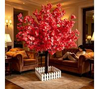 Cerisier artificiel avec branches faites à la main pour la maison, mariage, fête, jardin, bureau, décoration de Noël - Arbre à souhaits - 180 cm de haut