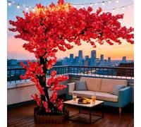 Cerisier artificiel avec fleurs rose clair faites à la main, parfait pour l'intérieur et l'extérieur, les fêtes, les mariages, la décoration de jardin, 160 cm de hauteur, belles fausses vignes pour