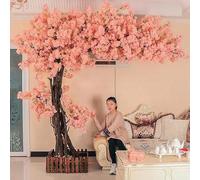 Cerisier artificiel en fleurs - 1,8 m de haut - Arbre en soie synthétique pour décoration d'intérieur, mariage, fête, aménagement paysager - Fleurs réalistes rose foncé