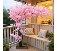 Cerisier artificiel en fleurs avec tronc en bois massif, arbre décoratif fait à la main pour intérieur et extérieur, fête, restaurant, centre commercial, 400 cm x 300 cm