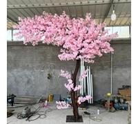 Cerisier artificiel, grandes fleurs roses, pêche dense pour mariage, fête intérieure ou extérieure, restaurant, décoration de centre commercial, 1 x 0,6 m