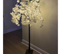 Cerisier artificiel lumineux à LED, 1,2 m, bonsaï, avec lumière, pour décoration intérieure, cour, mariage, vacances, décoration de Noël, blanc chaud