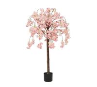 Ligne Déco - Cerisier Artificiel Retombant Rose 110cm | Plante Artificielle Pot Plastique Noir Intérieur Imitation Terre | Decoration Maison Élégante et Réaliste | Fausse Plante Cerisier Interieur