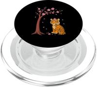 Cerisier en Fleurs Tigre Kawaii Japonais Sakura Manga PopSockets PopGrip pour MagSafe