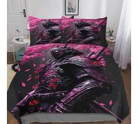 Cerisier Japon Art Parure De Lit 3 Pièces Impression 3D Housse De Couette en Microfibre Hypoallergique avec Taies D'oreillerFermeture Éclair pour Enfants Adultes King (220x240cm)