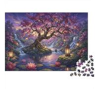 Cerisiers du Japon Puzzle 1000 Pièces Adultes Et Enfants,Premium,Carton,Casse-tête,Déco Murale,Jeu Éducatif,Dès 14 Ans,Anti-Stress,Détente,Défi,Cadeau 70x50cm