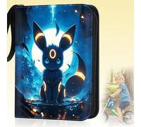 Cerkkapo Album de Collection pour Pokémon,Classeur Carte pour Pokemon,Capacité de 50 pages 400 Cartes,AlbumCarte pour Pokémon,Album Cartes à collectionner PU étanche Avec fermeture éclair et dragonne